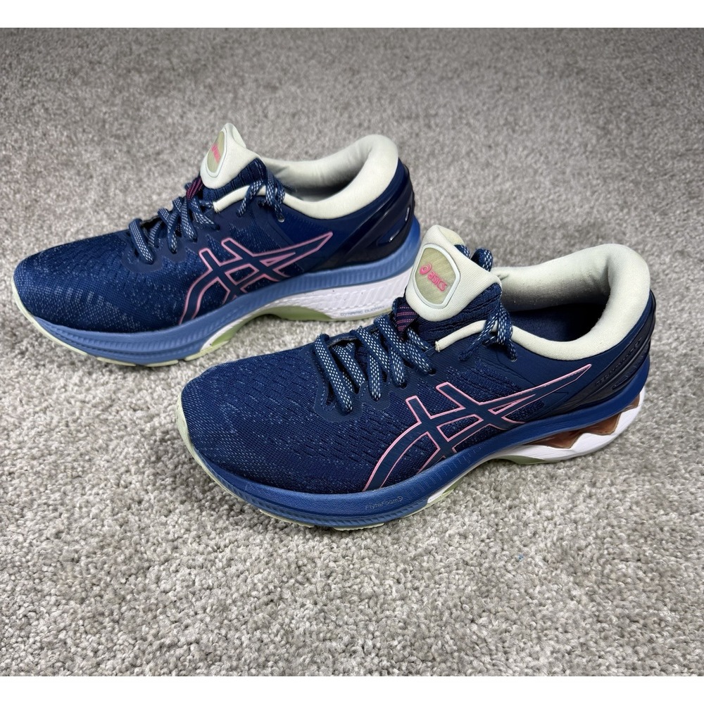 ASICS GEL-Kayano 27 Running Shoes Womens Size 8 Blue Pink Sneakers 1012A649 - Picture 2 of 9
